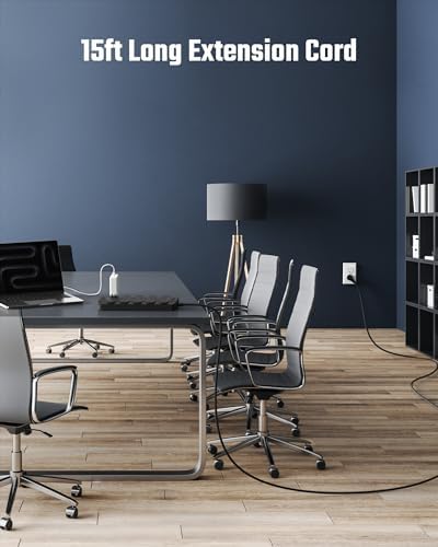 SUPERDANNY 22-Outlet Surge Protector Power Strip with 6.5 Ft Cord, 2 USB-C & 4 USB Ports – High-Capacity 1875 W/15 A with 2100 J Surge Protection for Home, Office, and Dorm Use – Wall Mount Design for Space-Saving Convenience