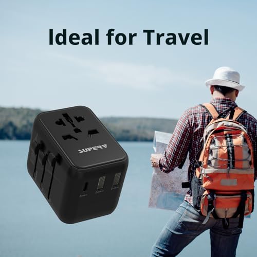 Global Travel Power Adapter: All-in-One USB Type-C Wall Charger for Fast Charging in Europe, USA, UK, AUS & Asia – Compact and Safe Multi-Device Charging Solution for Travelers – Reliable and Versatile Travel Accessory