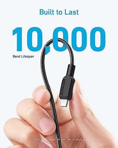 Anker 310 MFi Certified 6 FT USB C to Lightning Cable (2-Pack) – Premium Fast Charging Solution for i Phone 14 and More – Durable, High-Speed Performance for Seamless Connectivity and Extended Reach – Perfect for Home, Office, and On-the-Go Use