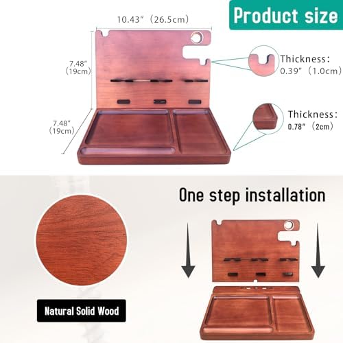 Wooden USB Charging Station for Multiple Devices – Fast Charging Dock with QC3.0 & PD 22.5 W Type-C for i Phone, Samsung, Google Android, Smartwatch, and Earbuds – Perfect Gift for Tech-Savvy Men – Stylish Organization & Enhanced Compatibility