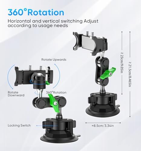 Ultimate MAGIC JOHN 360° Car Phone Holder – Ultra-Durable Metal Smartphone Mount for Secure Windshield Placement, Compatible with i Phone & Samsung – Superior Stability, Easy Installation & Enhanced Driving Safety