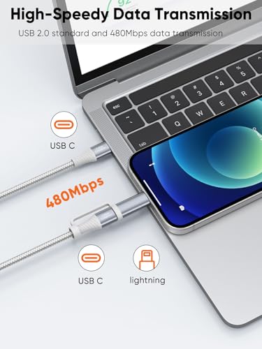 Experience unparalleled charging efficiency with the Cable Creation MFi Certified 2-in-1 Fast Charging Cord, a versatile 6 FT nylon braided USB C to USB C & Lightning cable designed for ultimate compatibility. Perfectly suited for Apple i Phone 16/15/14/13 Pro Max and popular Android devices like Galaxy and Google Pixel, this 60 W fast charging cable ensures rapid power delivery and seamless connectivity. Engineered for durability, the premium nylon braided exterior withstands daily wear, while the generous length provides flexibility for use at home, in the office, or on the go. Elevate your tech toolkit with this essential charging solution that combines robust construction with fast data transfer capabilities, making it ideal for both everyday users and tech enthusiasts alike. Stay powered up and ready for any challenge with the Cable Creation 2-in-1 charging cord, where efficiency meets reliability.