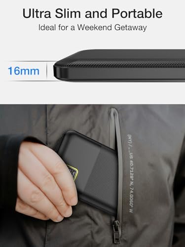 High-Speed Portable Power Bank 10000 m Ah with 22.5 W Fast Charging – USB-C & Dual USB-A Ports for Ultimate Device Compatibility – Lightweight Travel Companion with Smart LED Display & 15-Layer Safety Protection – Ideal for i Phone, i Pad & More