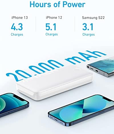 Anker 20,000 m Ah Fast Charge Power Bank – Ultra-Fast 22.5 W Portable Charger with Dual USB-A and USB-C Ports, Ideal for i Phone 16/15/14/13/12, Samsung Galaxy, i Pad Pro, Air Pods & Apple Watch – Compact and Durable for On-the-Go Power Solutions