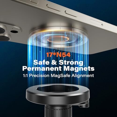 Revolutionize Your Fitness Routine with the A2 C Foldable Arm Magnetic Phone Holder for Mag Safe – Effortlessly Adjustable 360° Gym Mount for i Phone 12-16 Series – Secure Dual Magnet Design, Hands-Free Convenience for Workouts, Portable and Easy to Store