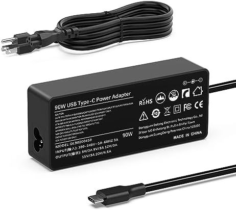 Universal 90 W USB-C Laptop Charger for Chromebook, Mac Book, HP Spectre, Dell, Lenovo & More – Fast, Efficient Power Adapter with Enhanced Compatibility for On-the-Go Charging