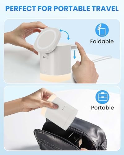 Travel-Ready Joy Geek 3-in-1 Wireless Charging Station – Fast Mag-Safe Charger for i Phone 16-12 Series, Apple Watch Series 10-2, and Air Pods Pro – Ultimate Compatibility and Speed for On-the-Go Lifestyle