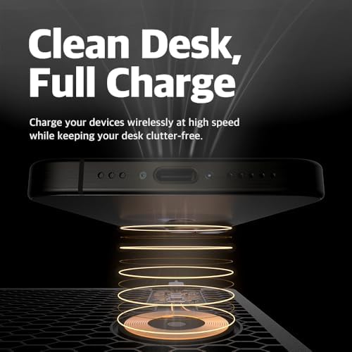 POUT H3 Midnight Blue Portable Qi Wireless Charging Mouse Pad – Effortless Device Charging Meets Sleek Workspace Efficiency for Laptops, i Phones, Air Pods & Samsung Galaxy – Lightweight, Non-Slip Design Enhances Productivity & Style