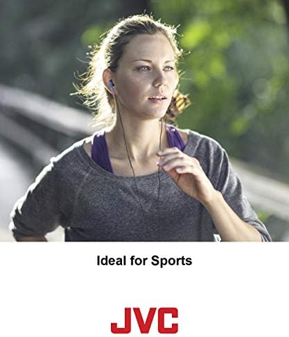 JVC Gumy Sport Earbuds in Black and Red – Sweat-Proof Comfort Fit Headphones for Active Lifestyles with Long Tangle-Free Cord and Enhanced Device Compatibility