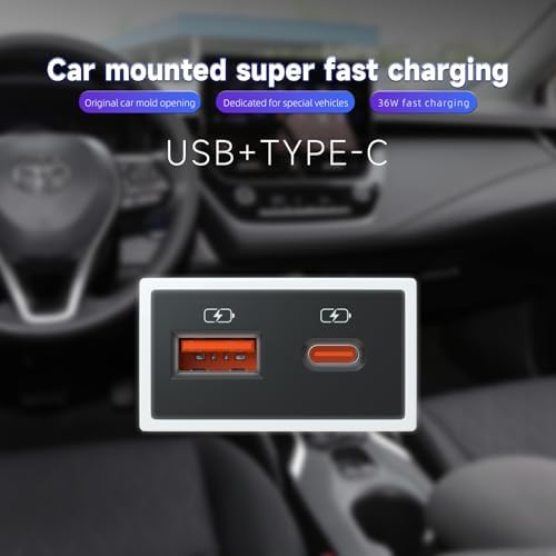 High-Speed Car Charger for Toyota with PD 3.0 USB Type-C Fast Charging & LED Light Show – Ultimate Power Adapter for Modern Devices, Enhanced Durability & Compatibility for Seamless Travel