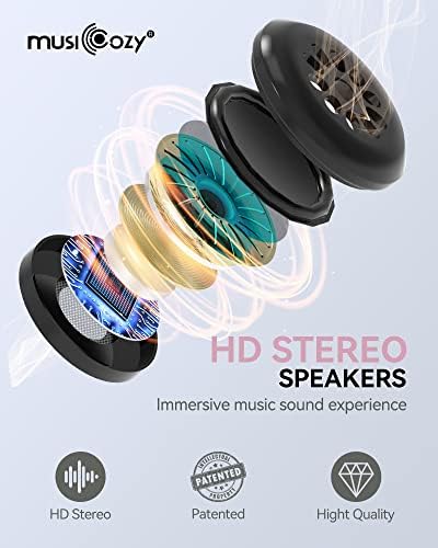 Transform Your Sleep Experience with the MUSICOZY Bluetooth Sleep Mask – Premium Wireless Eye Cover Featuring Built-In Earbuds for Ultimate Comfort, Perfect for Side Sleepers, Office Relaxation, and Travel – Advanced Bluetooth 5.4 Connectivity for Effortless Pairing and High-Quality Sound, Ideal Tech Gift for Anyone Seeking Restful Slumber.