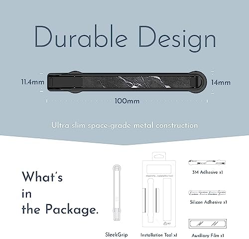 Ultra Slim Sleek Grip Premium: Versatile Swappable Phone Grip & Stand for i Phone and Android – Lightweight Space-Grade Design with Dual Viewing Angles, Quick Installation, and Enhanced Durability – Perfect for On-the-Go Photography and Hands-Free Viewing