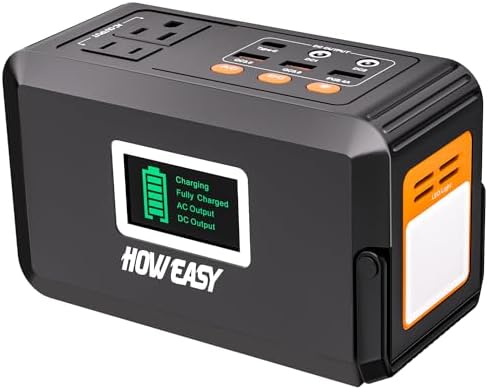 Ultimate HOWEASY 120 W Portable Power Bank – 24000 m Ah High-Capacity Laptop Charger with Dual AC Outlets, Triple DC Ports, and Dual USB QC3.0 Fast Charging – Perfect for Camping, Travel, and Emergency Power Supply with Built-in LED Light