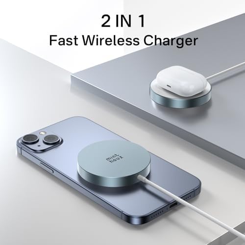 Minthouz Qi2 Magnetic Wireless Charger – 15 W Fast Charging for i Phone 16/15/14/13/12 Series & Air Pods, Sleek Magnetic Charging Pad for Qi-Enabled Devices, Effortless Power Boosts & Streamlined Design, Perfect for Home & Travel, No Adapter Required, Modern Black Finish
