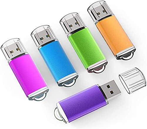 K&ZZ 5 Pack Multicolored 64 GB USB Flash Drives – High-Speed USB 2.0 Thumb Drives for Seamless Data Storage and Transfer – Ideal Portable Jump Drives for PC and Laptop Users – Vibrant and Durable Memory Stick Set for Effortless File Management