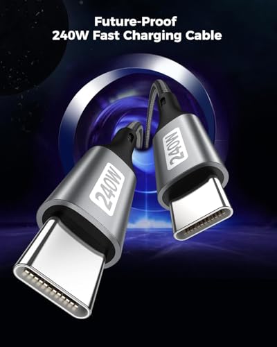 Silkland 240 W USB C to USB C Fast Charging Cable (1.5 FT, 2 Pack) – Ultimate 100 W PD 3.1 Power Delivery for i Phone 16 Series, Mac Book Pro/Air, i Pad Pro/Air/Mini, Samsung, and Pixel Devices – Superior Compatibility and Enhanced Speed for Tech Enthusiasts