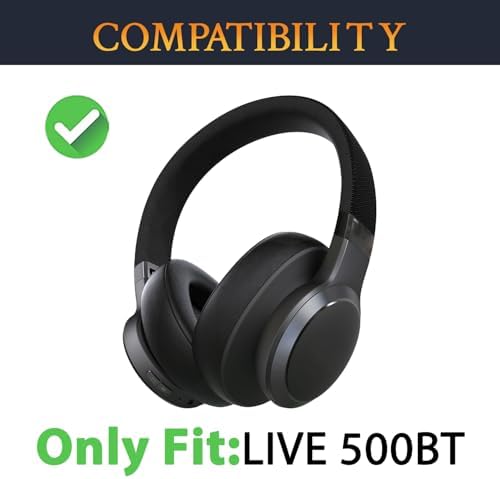 Upgrade Your JBL Live 500 BT Headphones with SOULWIT Premium Replacement Ear Pads – Luxurious Softer Protein Leather & Noise-Isolating Foam for Enhanced Sound Quality – Stylish Navy Blue Design for Ultimate Comfort and Compatibility