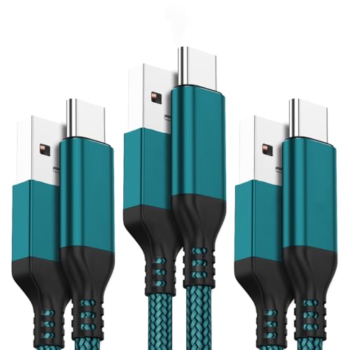 High-Speed USB Type C Cable 3-Pack – Durable Nylon Braided Charger for i Phone 16, Galaxy S24 & PS5 – Versatile 10 ft, 6.6 ft, 3.3 ft Lengths for Rapid Charging and Data Transfer – Enhanced Compatibility for All Modern Devices