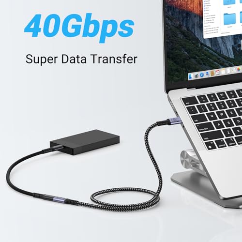 Ultimate USB C Extension Cable 3.3 FT – Dual Pack of 240 W Fast Charging & 40 Gbps Data Transfer Cords for Seamless 8 K Video Connectivity – Type C Male to Female Adapter for i Phone 16/15 & PSVR2 – Superior Speed and Compatibility for Enhanced Device Performance