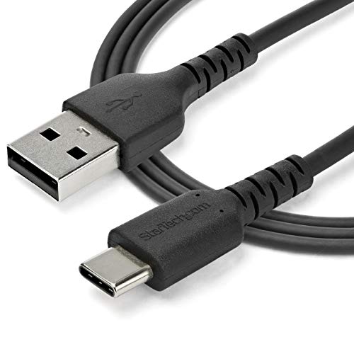 Durable 20-Inch Coiled USB A to C Charging Cable – Heavy-Duty USB 2.0 Fast Charge & Sync Cable, Sleek Black Design for Enhanced Portability and Compatibility with All Devices