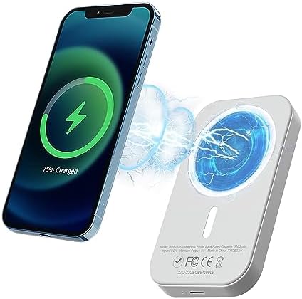 Magnetic 10,000 m Ah Wireless Power Bank for i Phone 15/14/13/12 – Fast Charging Portable Battery Pack with USB-C Cable, Sleek Black Design for Enhanced Compatibility and On-the-Go Convenience