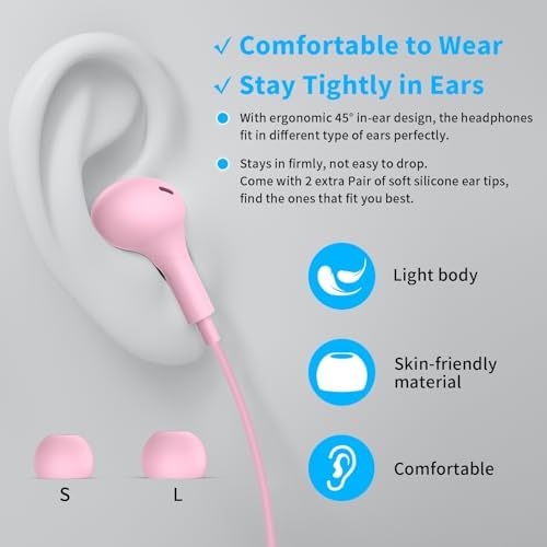 Magnetic USB C Earbuds for Samsung Galaxy S24 Ultra, S23 FE, S22, S21, A54, A53 & i Phone 16, 15 Pro Max – Noise Isolating Wired Headphones with Microphone and Volume Control for Enhanced Audio Experience – Perfect for Music Lovers and Professionals