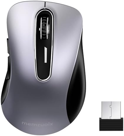Upgrade Your Workflow with the Memzuoix 2.4 G Wireless Mouse – Ergonomic and Portable 1400 DPI USB Mouse for Laptop, PC & Desktop | 5 Customizable Buttons for Ultimate Control | Ideal for Professionals and Casual Users Alike
