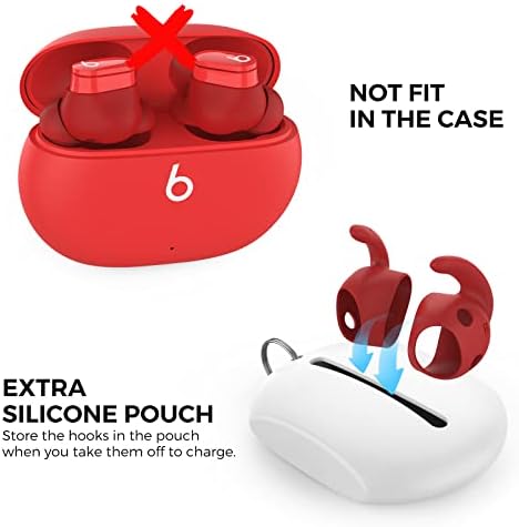 Aha Style Silicone Ear Hooks for Beats Studio Buds 2021 – 3 Pairs of Anti-Slip Covers for Ultimate Comfort and Secure Fit – Perfect for Running and Active Lifestyles – Classic Black Earbud Accessories Enhancing Audio Experience Without Charging Case Compatibility