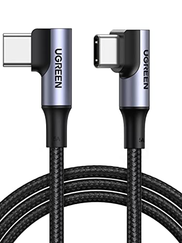 UGREEN 100 W USB C to USB C Cable – 90-Degree Design for Fast Charging & Data Transfer – 6.6 FT Versatile Compatibility with i Phone 16, Mac Book Pro 2022, Samsung Galaxy S24, Google Pixel & More – Durable, Tangle-Free Connectivity for Gaming & Work