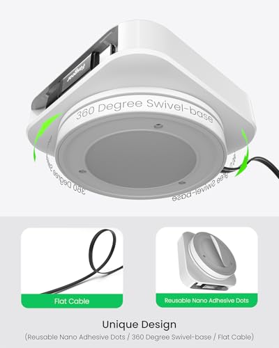 Fasgear Retractable USB C Cable Desk Mount – 60 W PD/PPS Fast Charging Type C Charger for i Phone 16/15, i Pad, Galaxy S24/S23, Google Pixel – 360° Rotatable Cable Management Solution in Sleek White – Ultimate Convenience for Tangle-Free Charging and Enhanced Device Accessibility