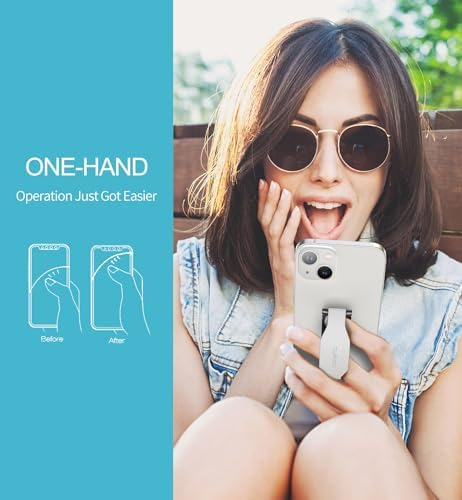 SURITCH 2-in-1 Silicone Phone Grip and Kickstand Holder – Universal Finger Loop Strap for Superior Stability and Comfort, Compatible with i Phone, Samsung, and Most Cases, 3.15″ Black – Premium Drop Protection and Effortless Hands-Free Viewing Solution