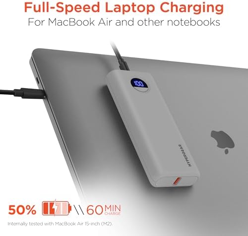 High-Capacity 10,000 m Ah Portable Power Bank with 20 W USB-C PD Fast Charging – Dual-Port Charger for i Phone, Galaxy & More – LED Display for Battery Life Monitoring, Up to 35 Hours Extra Power, Compact Travel Essential for On-the-Go Charging
