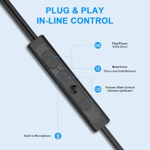 Unleash Crystal-Clear Audio with ASKUBSKU Premium USB Headset – Over-Ear Wired Headphones with Noise-Canceling Mic for Gaming, Online Learning, and Professional Use, 8.2 Ft Cord for Ultimate Flexibility, Ergonomically Designed for Comfort During Extended Wear, Built-in Mute Function for Enhanced Privacy, Durable Construction for Long-lasting Performance, Enjoy Superior Sound Quality and Effortless USB A Connectivity for Seamless Integration with PCs and Laptops