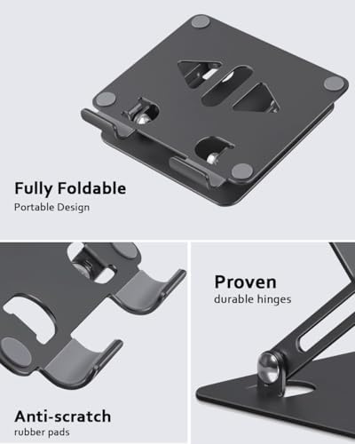 Versatile Adjustable Aluminum Tablet Stand Holder – Foldable and Lightweight Desktop Mount for i Pad Pro 12.9, i Pad Air, Mini, Samsung Galaxy Tabs, and Kindle Fire (4-12 inch) – Enhanced Stability and Comfort for Optimal Viewing Experience in Purple