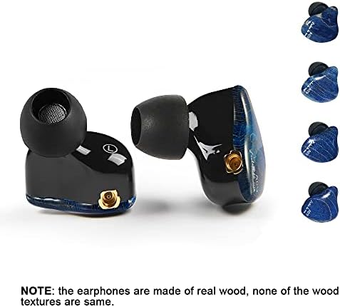 Premium Hi-Fi Dual Driver In-Ear Monitor Earbuds with Detachable Cable – Noise-Canceling Headset for Musicians, Singers & Audiophiles | Elegant Wood Grain Design for Superior Sound Isolation and Versatile Compatibility