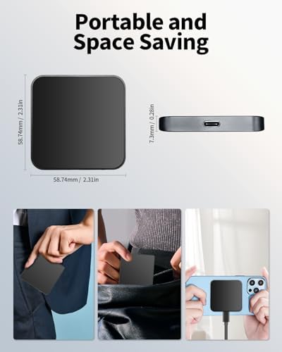 15 W Magnetic Wireless Charger Pad – Ultra-Fast Charging for i Phone 16/15/14 Series & Qi-Enabled Devices – Compact, Portable Design with Enhanced Safety Features and 360° Alignment Technology – No Adapter or Cable Included – Ideal for Home, Office, and Travel