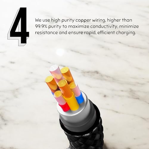 Revolutionize Your Charging Experience with the 100 W USB-C to USB-C Braided Cable – 4 ft Swiveling Design for Effortless Connectivity with Mac Book Pro, i Phone 16 Pro, i Pad Pro, Galaxy S25 Ultra, and Pixel Pro – Ultimate Durability and Fast Charging Performance