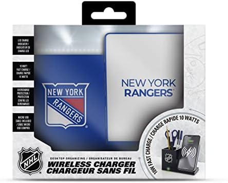 SOAR NHL Wireless Charging Station and Desk Organizer – Premium Qi Fast Charger with Team Logo for Sports Fans, Sleek Accessory Holder for a Tidy Workspace, Perfect for Phones and Essentials