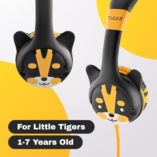 Kidrox Safe Sound Wired Toddler Headphones – Volume-Limited 85 d B Child-Friendly Headset for Ages 1-7 | Lightweight, Durable Design Perfect for Travel on Airplanes and Cars | Comfortable Fit for Tablets, i Pads, and More – Ensuring Safe Listening and Ultimate Entertainment Enjoyment