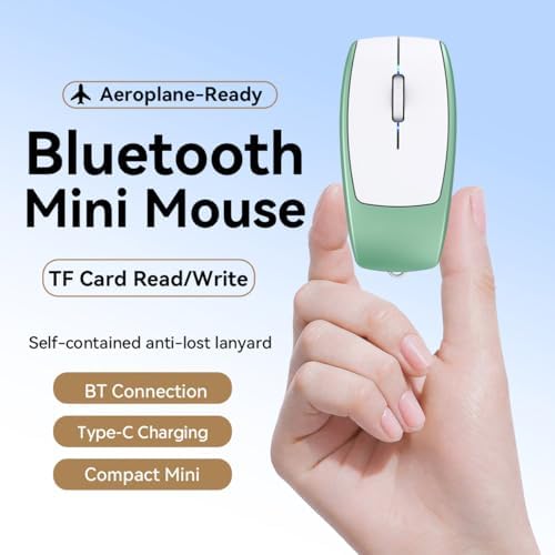 Compact Bluetooth Wireless Mini Mouse with TF Card Reader – Silent, Portable Optical Mouse for PC, Laptop, and Tablets – Ideal Travel Companion and Gift for Men, Women, and Kids – Enhance Productivity Anywhere