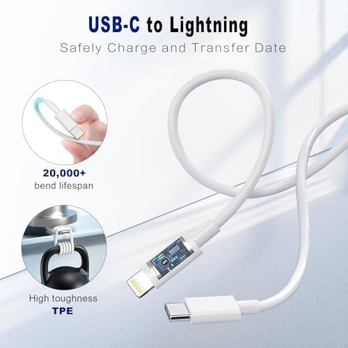 20 W USB-C Fast Charger Block with 6 FT Lightning Cable – Triple Pack for i Phone 14/13/12/11/XS/XR/X/8/7 and i Pad – Optimal Power Delivery and Enhanced Compatibility for Rapid Charging Solutions