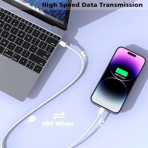 Fast Charge Your i Phone with the PD 20 W USB C Wall Charger Block – MFi Certified Adapter & 3 FT Lightning Cable for i Phone 14/13/12/11/XS Max/XR/X/8/7/SE & Air Pods – Compact & Reliable Power Solution for Ultimate Device Compatibility and Speed