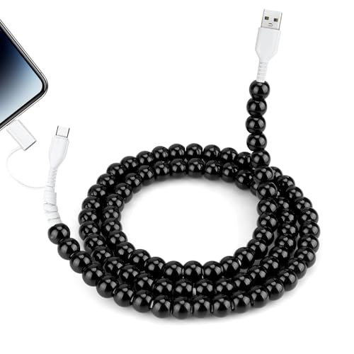 Coolden 2 in 1 USB C Charging Cable – 3.3 ft Multi-Device Fast Charger for i Phone 16/15/14 Pro Max & Galaxy S25/S24/S23 Ultra – Durable Black Beaded Cord for Seamless Data Transfer & Enhanced Compatibility – Ideal for On-the-Go Charging