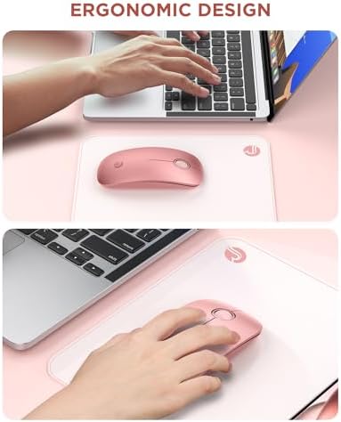 Sleek Purple Wireless Bluetooth Mouse – Effortless Dual Connectivity, 1600 DPI Precision, Whisper-Quiet Clicks, Long Battery Life for Enhanced Productivity and Versatile Device Compatibility
