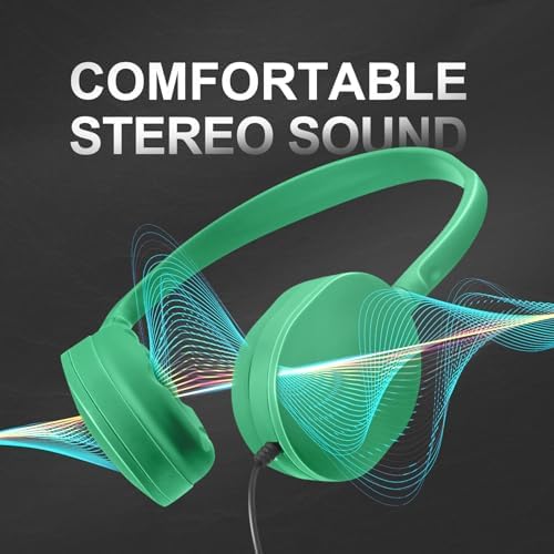 Flutesan 30 Pack Kids Adjustable Wired Headphones – Premium On-Ear Stereo Sound Earbuds for Classroom and Travel – Lightweight, Durable Design for Boys and Girls – Ideal Tangle-Free Audio Solution for Laptops, Tablets, and More