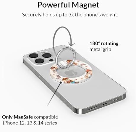 Transform Your i Phone 16, 15, 14, 13, 12 with VELVET CAVIAR’s Amethyst Purple Leopard Mag Safe-Compatible Grip – Stylish Magnetic Ring Holder & Adjustable Stand for Effortless Hands-Free Viewing, Secure Texting, and Enhanced Usability – Elevate Your Mobile Experience with Durable, Lightweight, and Customizable Accessory
