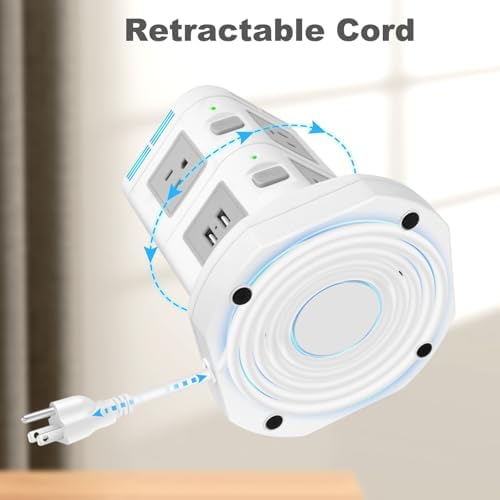 Revolutionize Your Charging Setup with ODOM’s 15 W Wireless Charging Power Strip Tower – 10 AC Outlets, 4 USB Ports, 1800 J Surge Protection, and 6 Ft Retractable Cord for Ultimate Home Office Efficiency and Device Safety