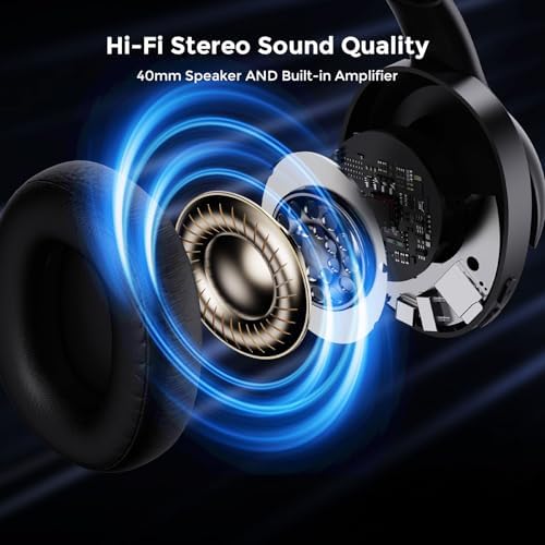 Discover Superior Sound with ROSIDA Bluetooth 5.3 Over-Ear Headphones for Seniors – 196 ft Wireless Freedom, Multi-Device Connectivity (Optical/AUX/RCA/USB), Enhanced Volume Output, Hi-Fi Audio Quality, Zero Delay for Seamless TV Watching, and Exceptional 30-Hour Battery Life – Ideal for Effortless Entertainment and Immersive Listening at Home