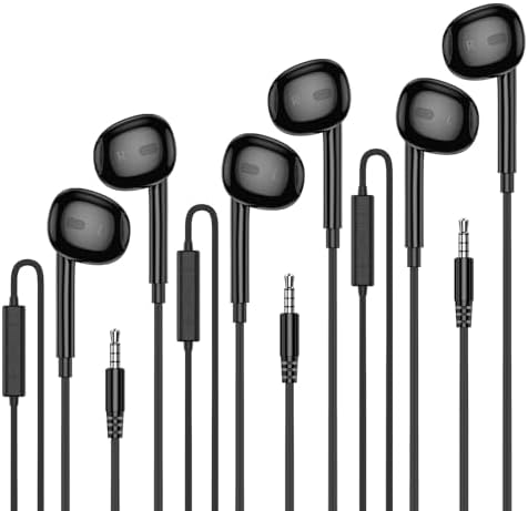 MOSWAG High-Fidelity Wired Earbuds with Built-In Microphone – Universal 3.5 mm Jack Earphones for Smartphones, Laptops, MP3 Players & More – Lightweight, Tangle-Free Design for Ultimate Comfort and Durability