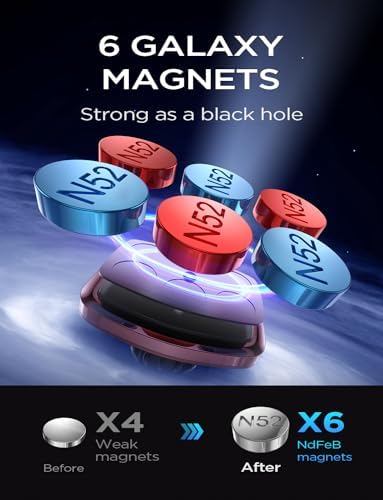 LISEN Dual Pack Magnetic Phone Holder for Car Vent – Military-Grade 6 Magnet System for Ultimate Stability, Compatible with i Phone 16/15/14/13 Pro Max Plus and Samsung S25 – Effortless Installation and Universal Fit for All Vehicles